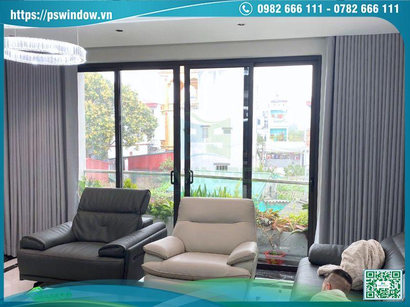 Cửa đi lùa nhôm Xingfa hệ 93 4 cánh kính hộp