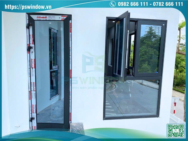 Cửa đi và cửa sổ Xingfa xám đá kính hộp Low-e cách nhiệt