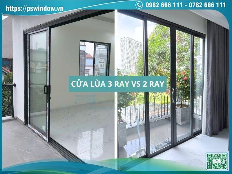 Hình ảnh So Sánh Cửa Lùa 3 Ray Với 2 Ray Nhôm Kính? Nên Chọn Loại Nào?