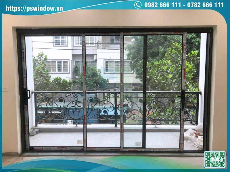 Cửa lùa nhôm Xingfa hệ 93 3 cánh phụ kiện Kinlong