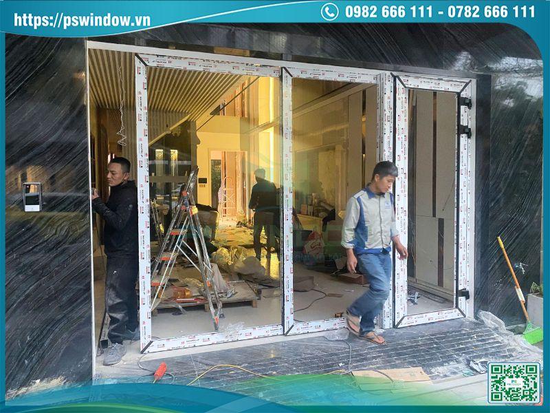 Cửa lùa tự động khung nhôm cao cấp Maxpro PSWINDOW lắp đặt