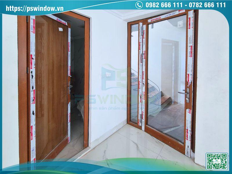Cửa nhôm giả gỗ bền bỉ, chống mối mọt, ẩm mốc, han gỉ