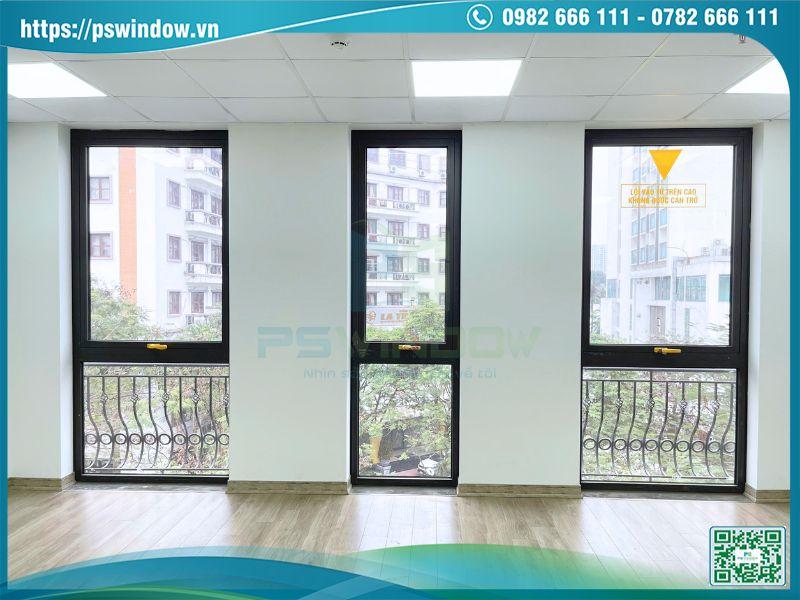 Cửa nhôm kính Xingfa hệ 55 màu xám đá không gân