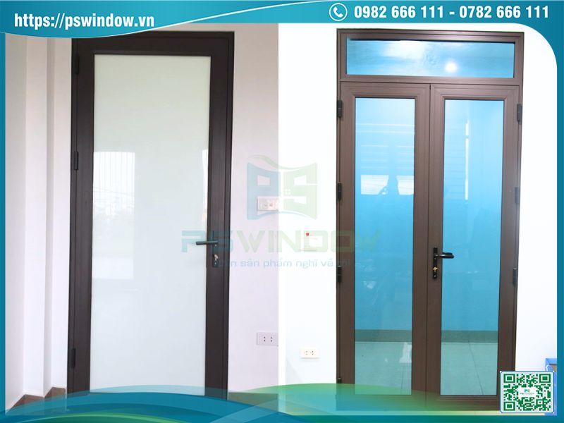 Cửa nhôm vát cạnh hệ 55