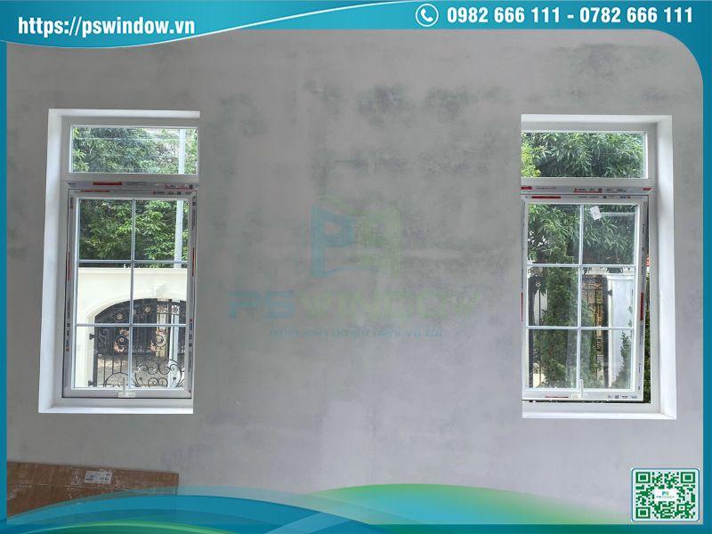 Cửa nhôm Xingfa màu trắng 1 cánh mở hất kính hộp nan nhôm