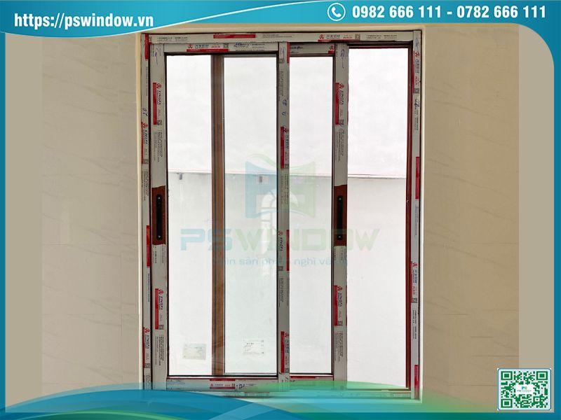 Cửa sổ lùa 2 cánh nhôm Xingfa hệ 55 màu vân gỗ
