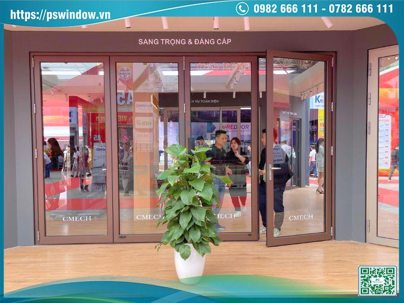 Cửa xếp trượt 4 cánh nhôm Xingfa Class A cao cấp