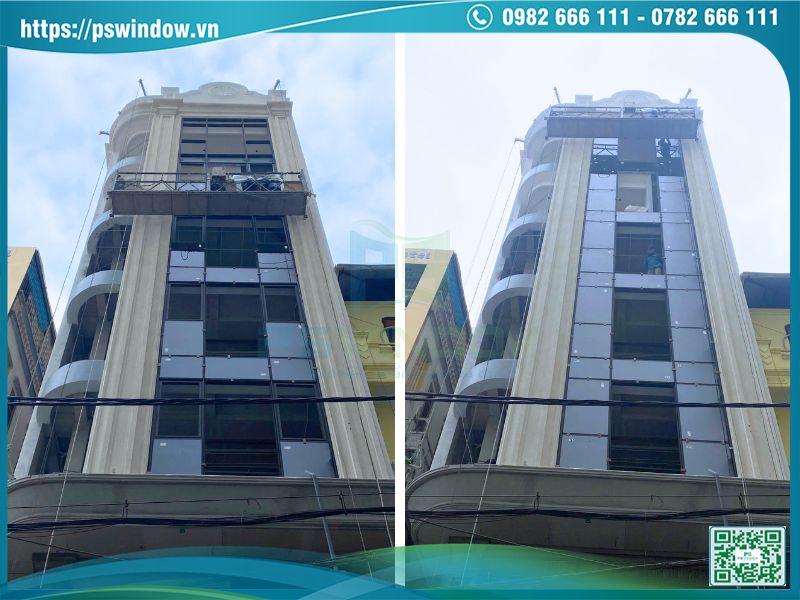 Giai đoạn vào kính cho vách kính mặt dựng