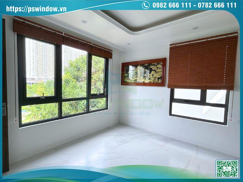Mẫu cửa sổ mở hất kết hợp vách kính cố định