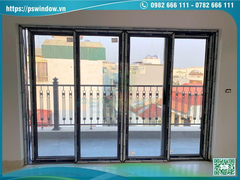 Pswindow thi công cửa nhôm kính lùa 4 cánh chính hãng, giá tốt