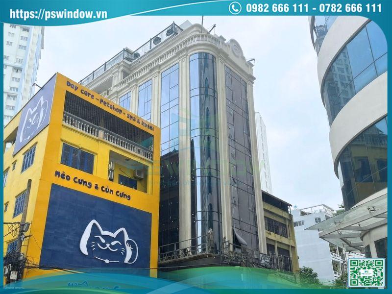 Pswindow thi công mặt dựng kính cong nhôm Xingfa tại Lê Đức Thọ