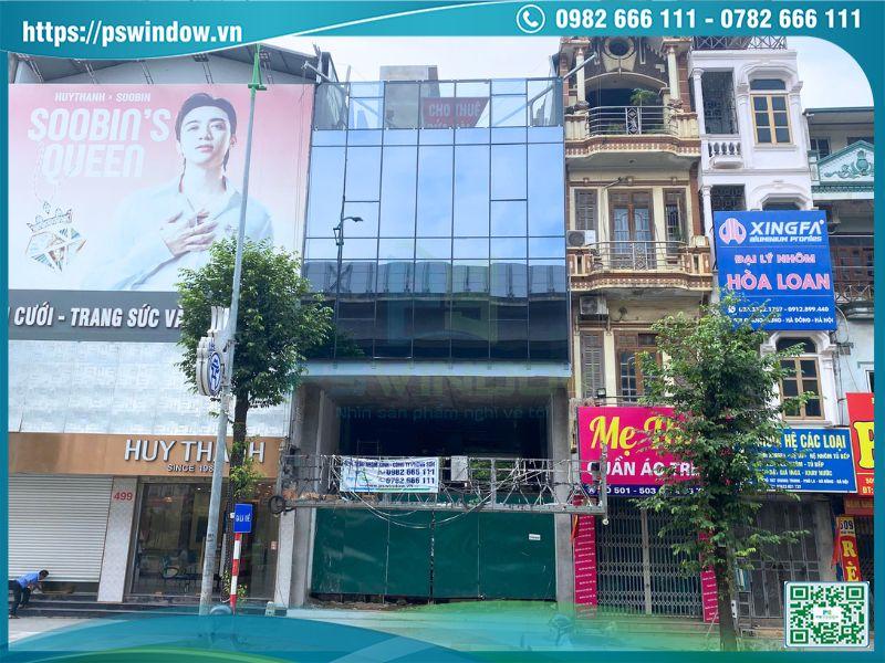 Hình ảnh Thi Công Mặt Dựng Xingfa Nhập Kính Low-E Tại Quang Trung, Hà Đông