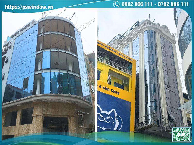Pswindow thi công vách kính uốn cong chuyên nghiệp, giá tốt