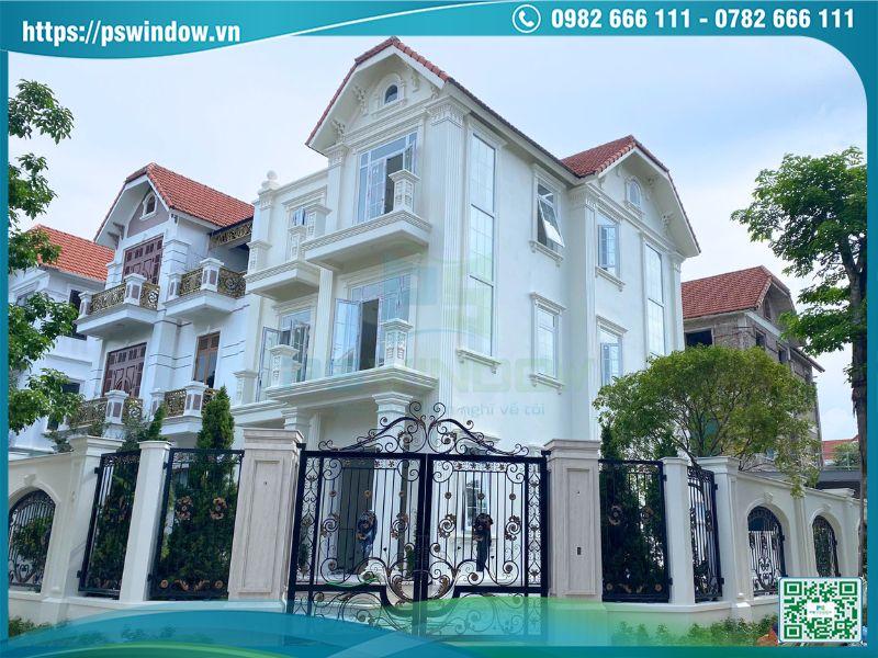 Thi công cửa nhôm Xingfa kính hộp nan nhôm cho biệt thự tại Phú Lương