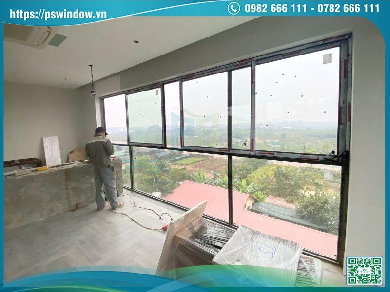 Vách kính kết hợp cửa sổ lùa kích thước lớn tối ưu không gian- tầm nhìn