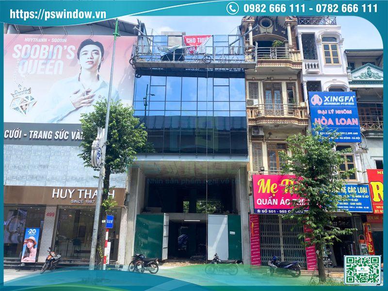 Vào kính mặt dựng và đi keo hoàn thiện cho công trình