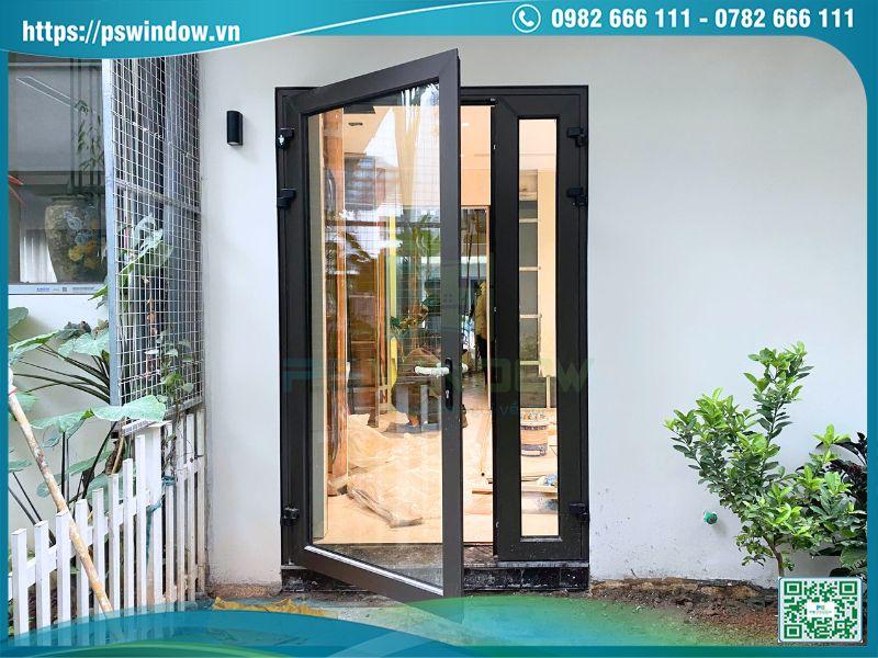 Bộ cửa đi 2 cánh lệch nhôm Maxpro cao cấp