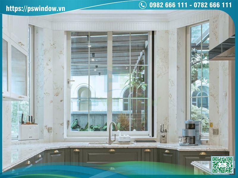 Cửa sổ lùa nhôm kính 2 cánh Maxpro màu trắng ngà tinh tế