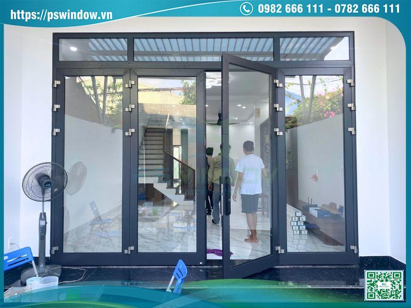 Hình ảnh Kích Thước Cửa Chính 4 Cánh Nhôm Kính Chuẩn Phong Thủy Nhất